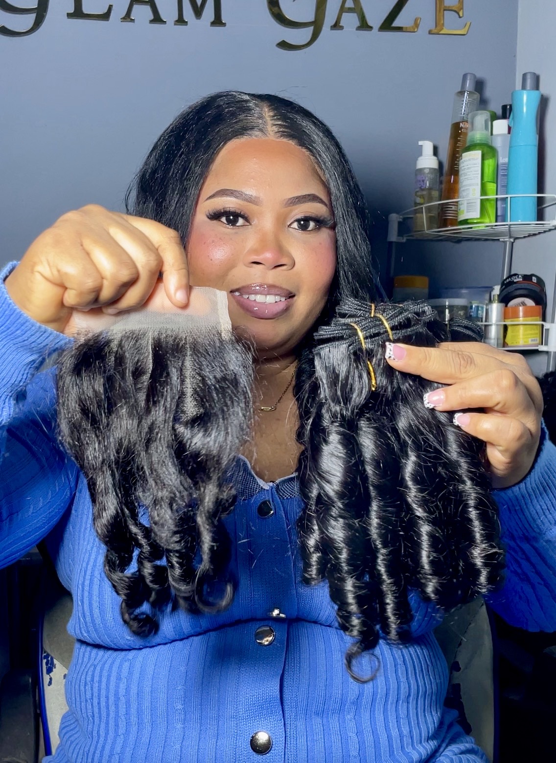 GlamGaze Bouncy Hair 💯 Percent human hair 2